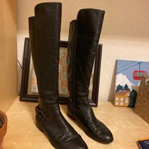 Black leather boots